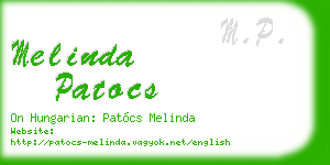 melinda patocs business card