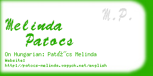 melinda patocs business card